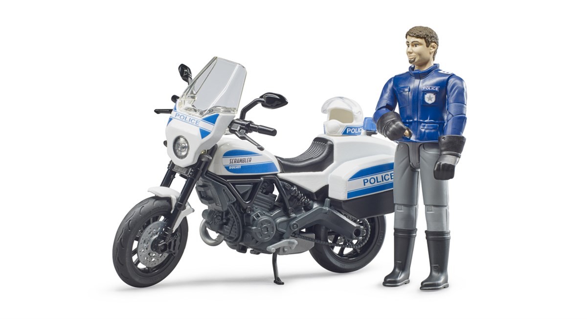BRUDER motocikel Scrambler Ducati z policistom 2