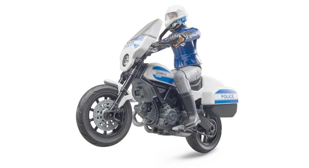 BRUDER motocikel Scrambler Ducati z policistom 3