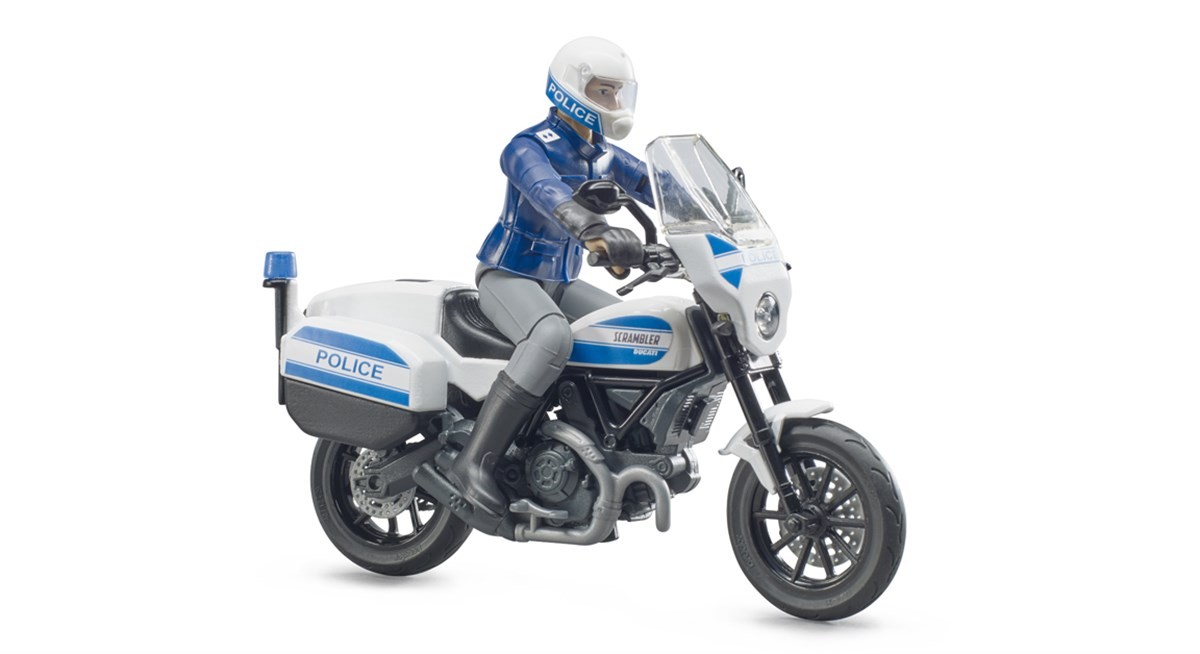 BRUDER motocikel Scrambler Ducati z policistom 4