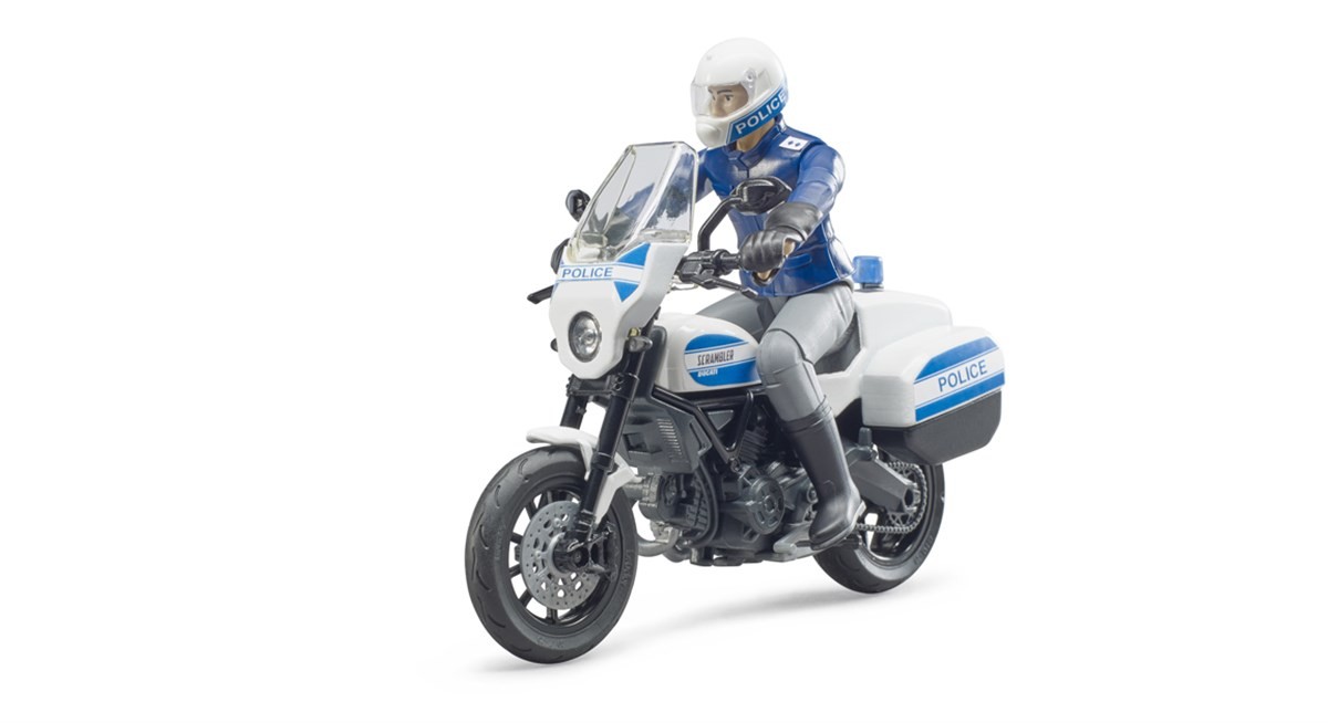 BRUDER motocikel Scrambler Ducati z policistom