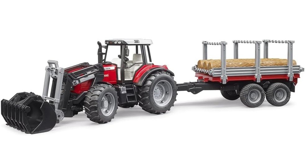 Gradbeni stroj Bruder Traktor Massey Ferguson z prikolico 2