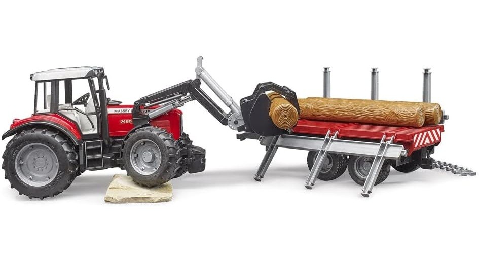 Gradbeni stroj Bruder Traktor Massey Ferguson z prikolico 3