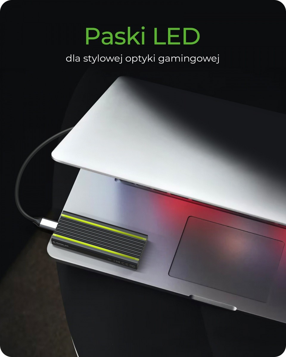 Ohišje za M.2 NVMe SSD z RGB osvetlitvijo 8