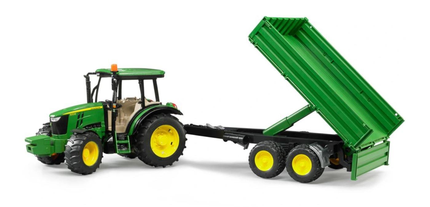 Traktor John Deere 5115M z izmetno prikolico