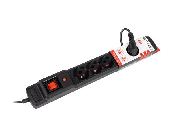 Armac Napajalni trak 3m, 6 vtičnic, črn 5