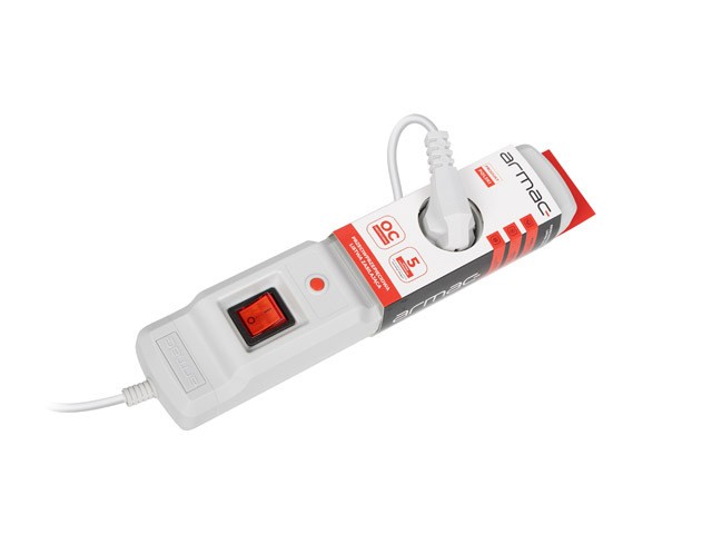 Armac napajalni trak 5m, 3 vtičnice, siv 5