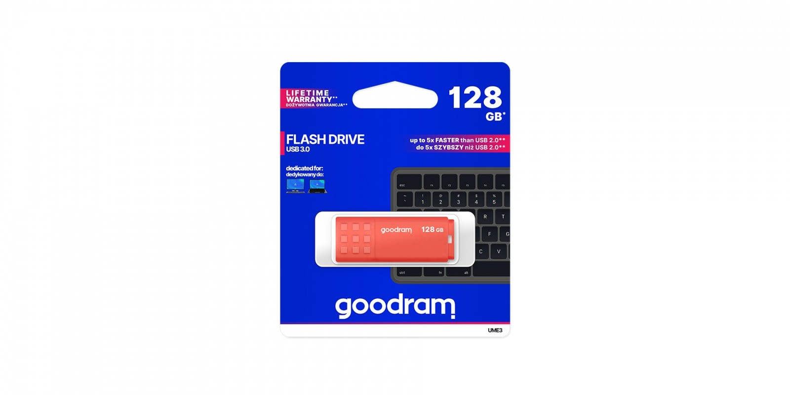 USB ključek 128GB UME3 USB 3.0, oranžen