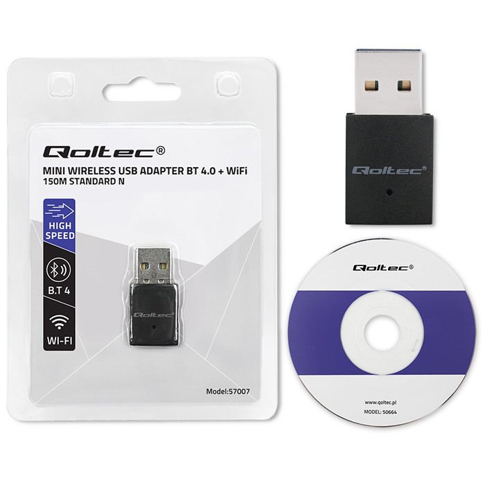 Brezžični mini Wi-Fi adapter + BT 4.0 (USB, standard N) 5