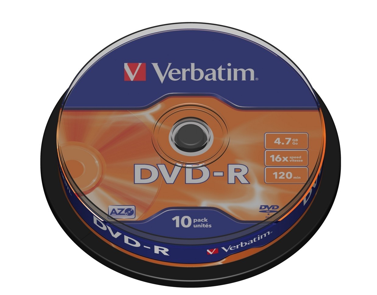DVD-R 4.7GB, 16x, 10 kosov, CB