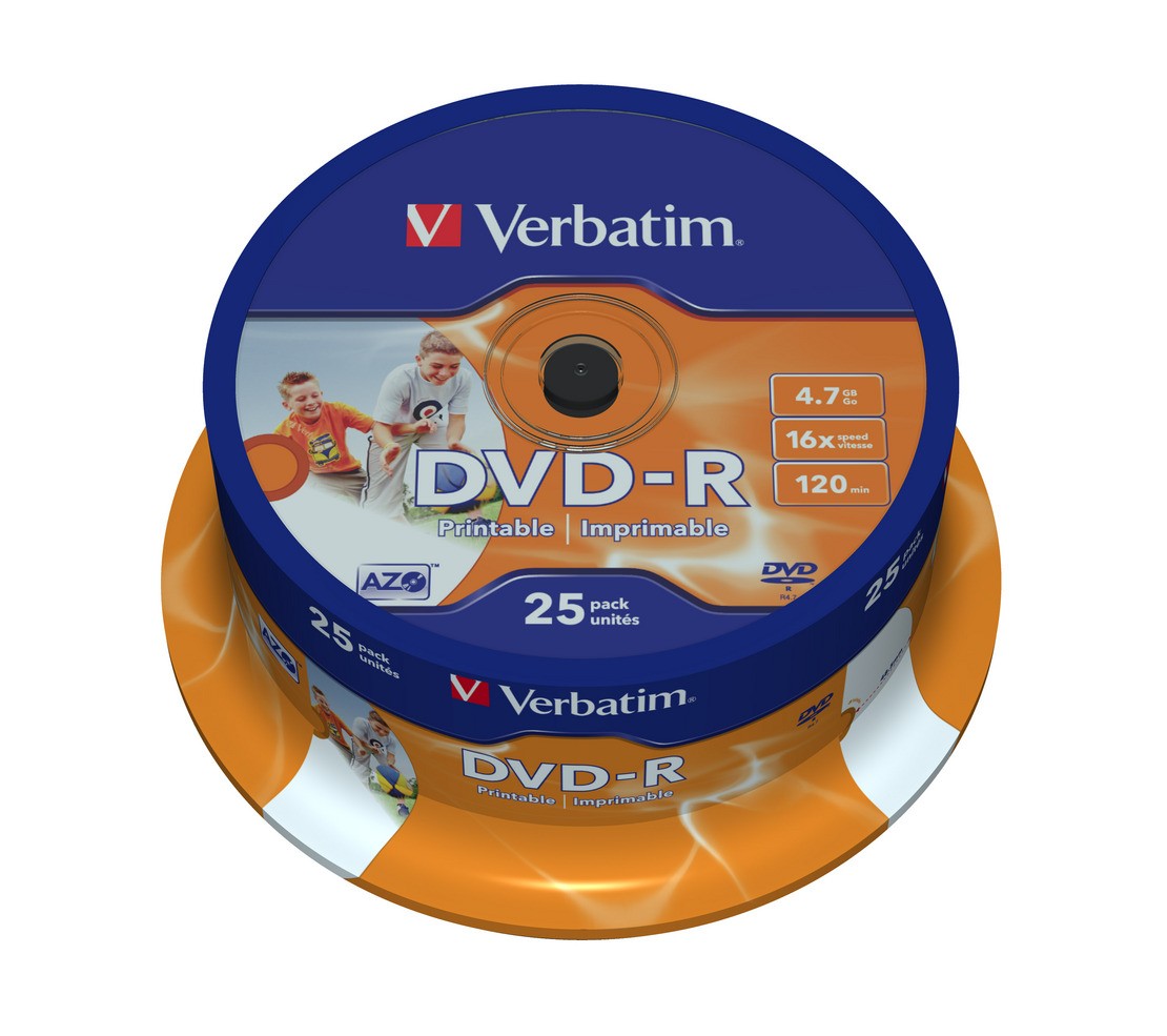 DVD-R 4.7GB, 16x, 25 kosov, CB Printable