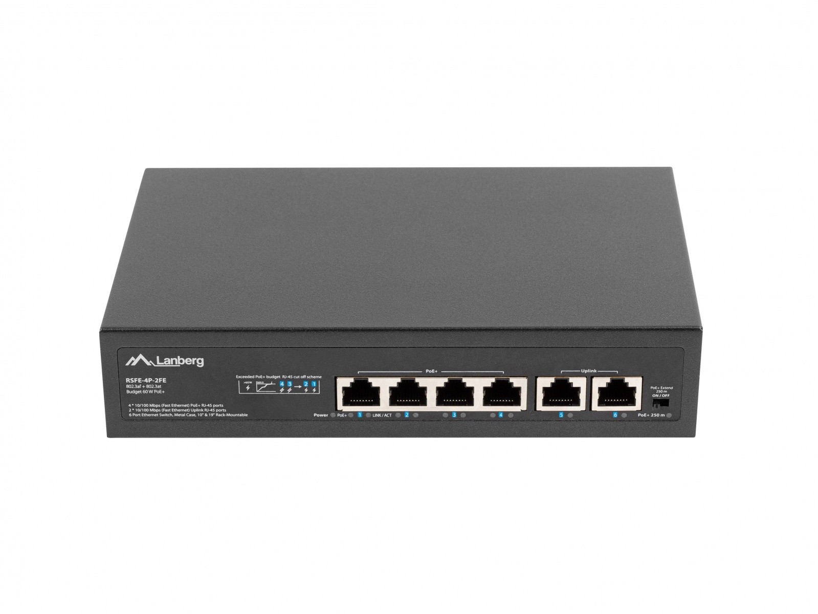 Switch 4x100MB PoE+/2x 100MB RSFE-4P-2FE-60