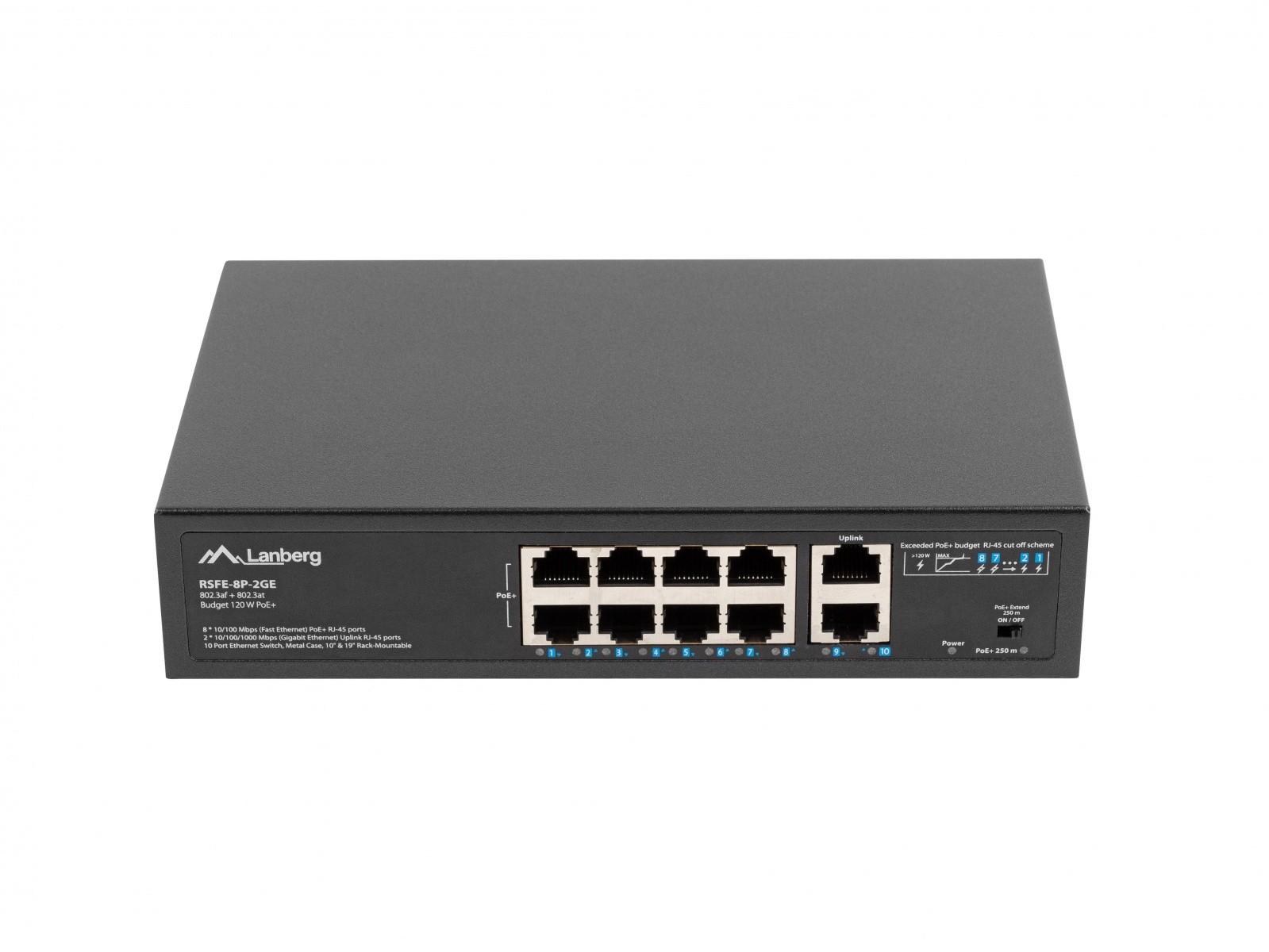 Switch 8x100MB PoE+/2x 1GB RSFE-8P-2GE-120