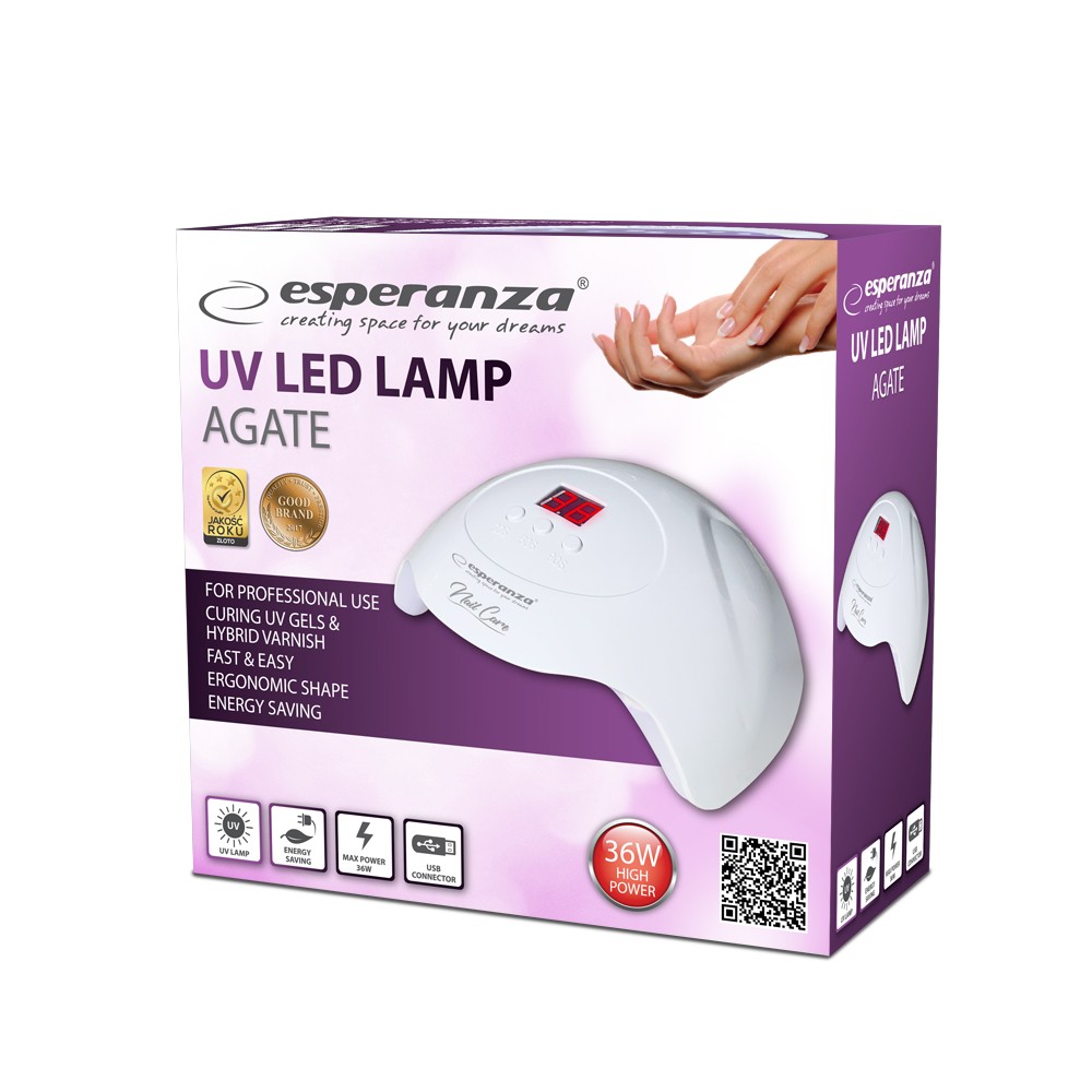 Esperanza Agate UV LED lampa za hibridni lak, 36W 3