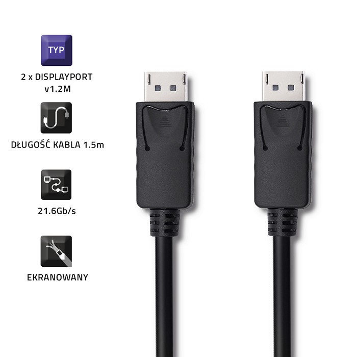 DisplayPort 1.2 kabel moški, 4K, 1.5m 2