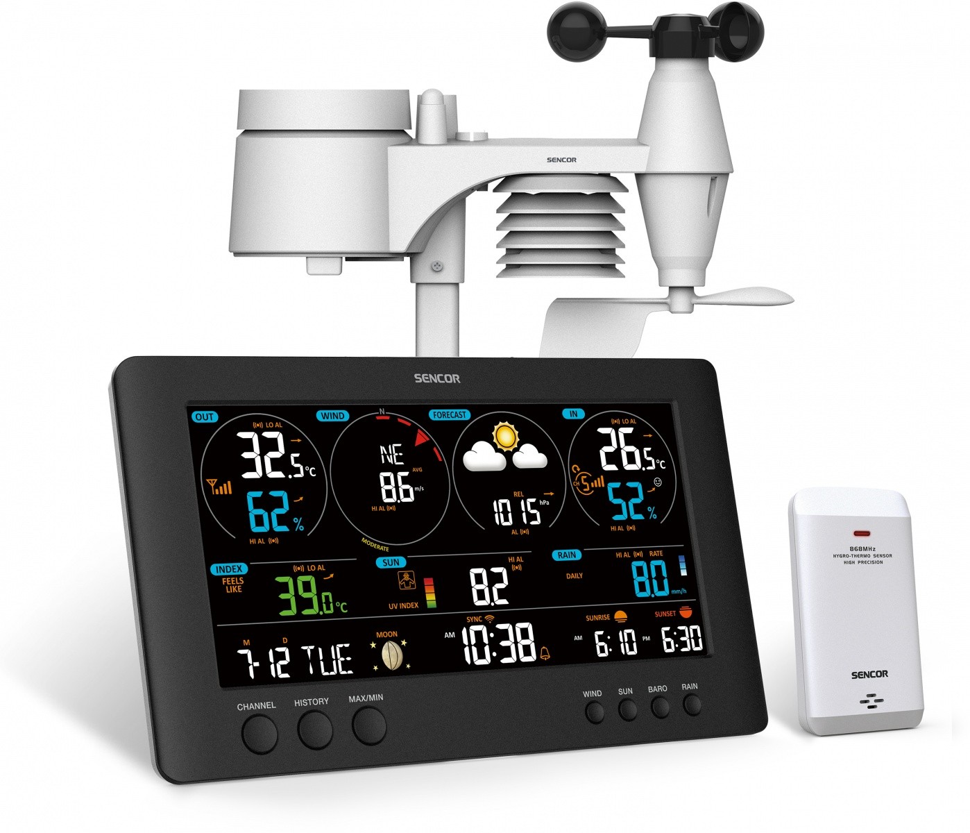 Meteo postaja WiFi SWS 12500, LCD 21.4cm, barvna