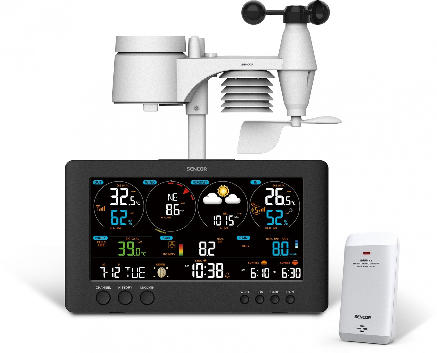Meteo postaja WiFi SWS 12500, LCD 21.4cm, barvna 3