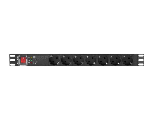 Lanberg Rack PDU PRO 19" 1U napajalna letev, 16A, 7x SCHUKO, 2m 2
