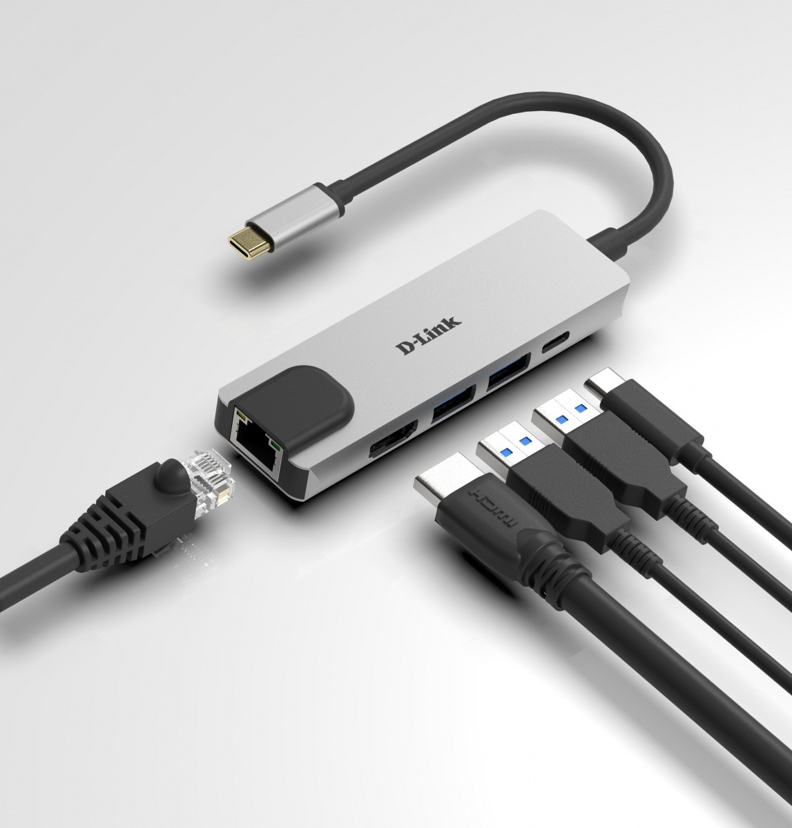 USB-C HUB D-Link DUB-M520 z USB 3.0 in HDMI vhodi