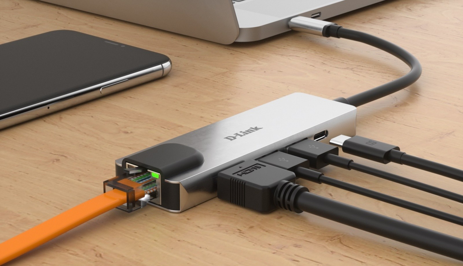 USB-C HUB D-Link DUB-M520 z USB 3.0 in HDMI vhodi 5