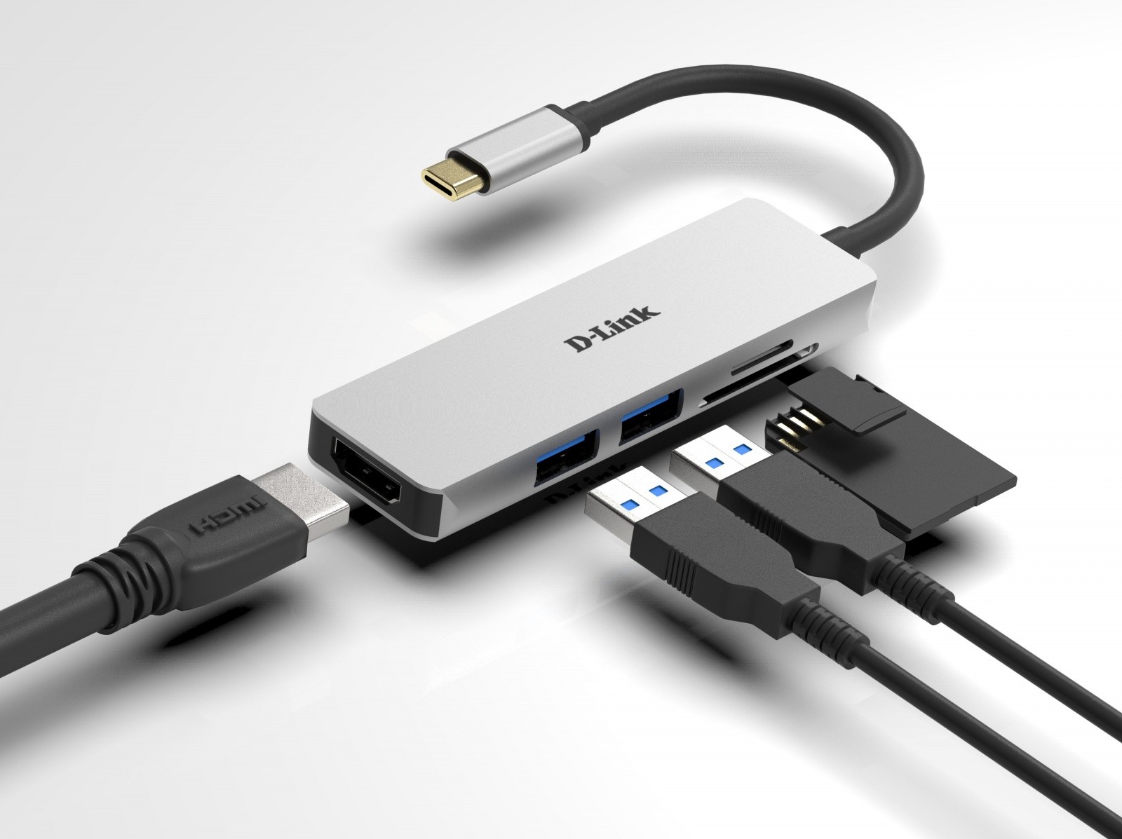 D-Link DUB-M530 USB-C Hub: 2xUSB 3.0, HDMI, SD/microSD