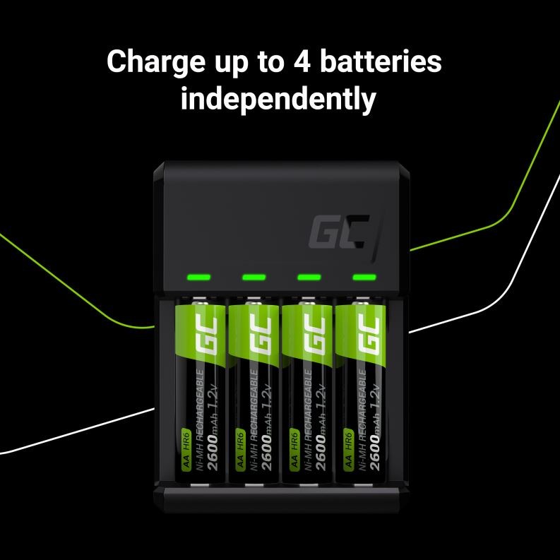 Polnilnik VitalCharger za AA/AAA baterije, USB-C 3