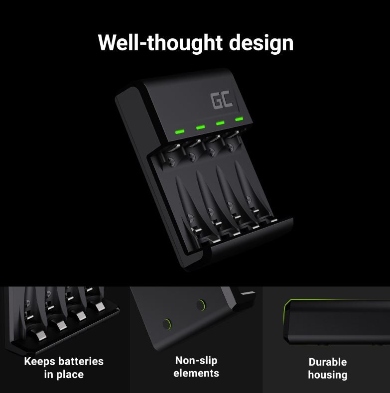 Polnilnik VitalCharger za AA/AAA baterije, USB-C 5