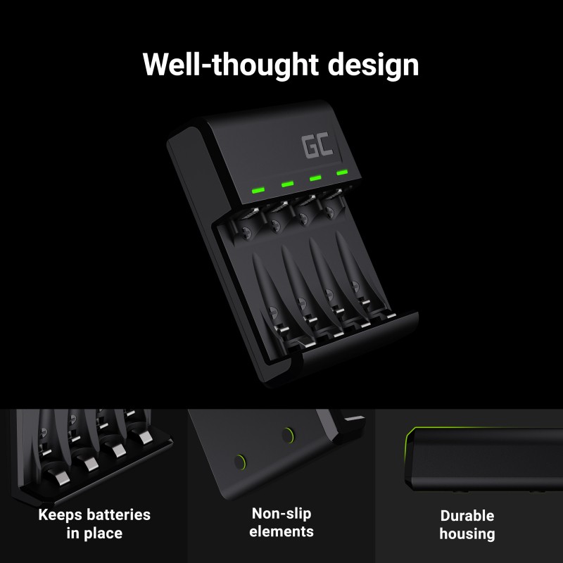 Polnilnik VitalCharger + 4x AA 2000mAh baterije 6