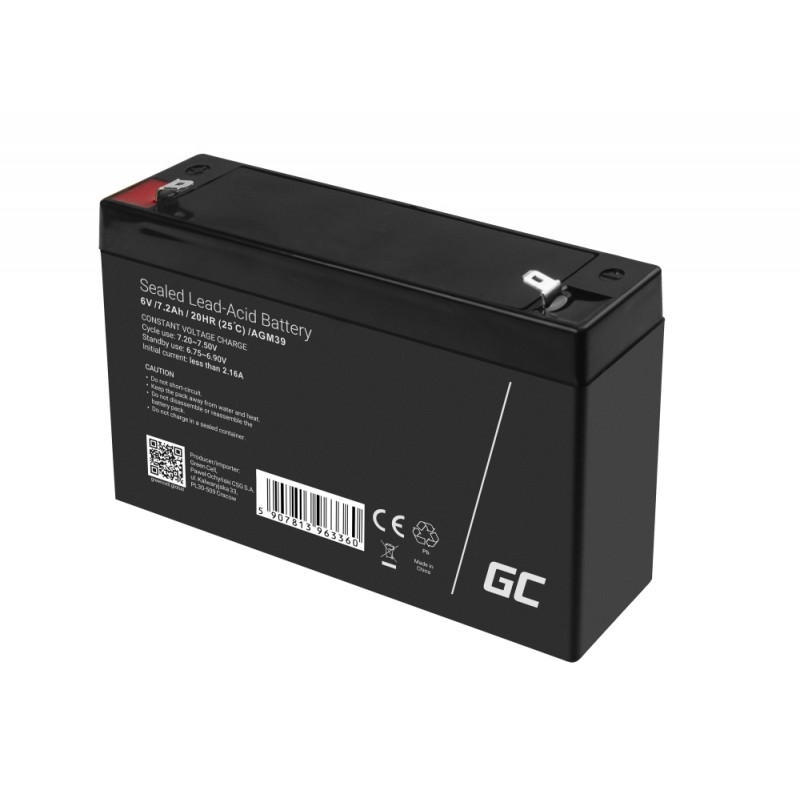 Green Cell AGM VRLA akumulator 6V 7.2Ah 4