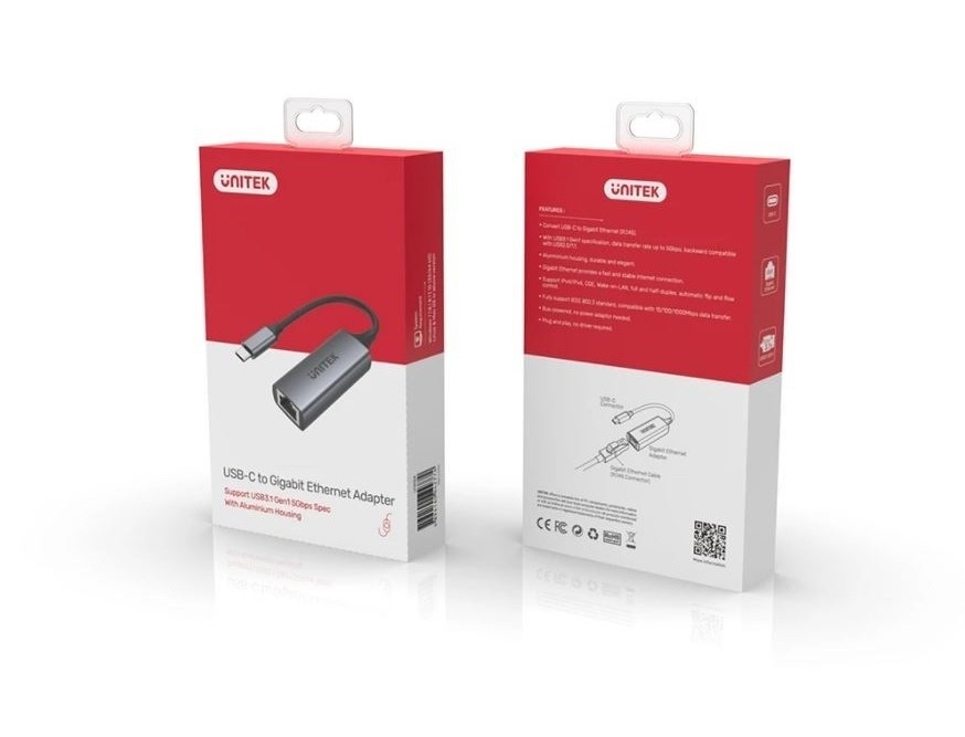 Adapter USB-C 3.1 GEN 1 na RJ45, 1000 Mbps 3