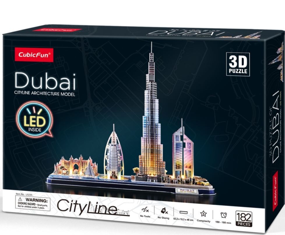 3D Puzzle Cubic Fun LED - Dubaj