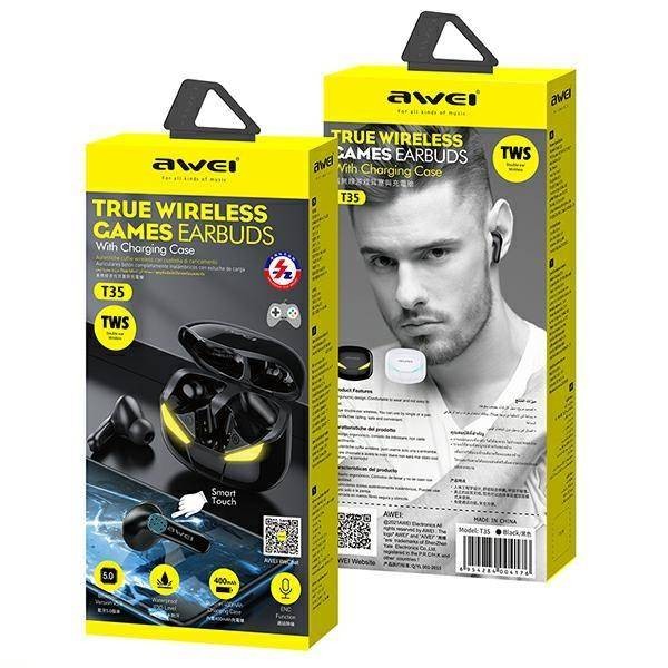 Brezžične Bluetooth 5.0 slušalke T35 TWS z polnilno postajo - Črne 2