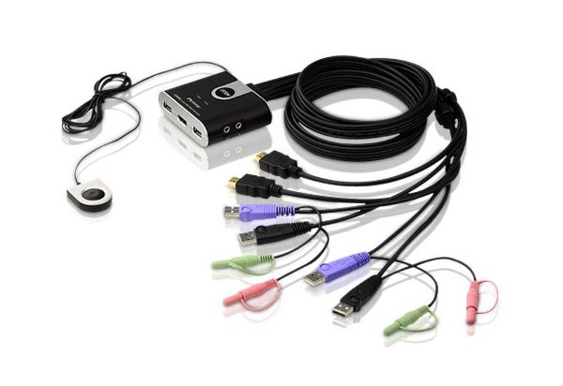 ATEN 2-portni USB HDMI/Audio KVM preklopnik z daljinskim upravljalnikom