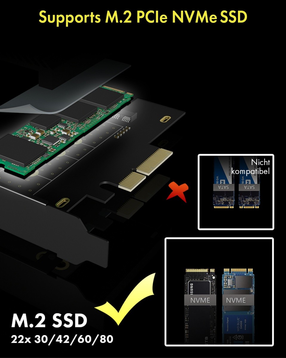 Adapter PCI na M.2 NVMe SSD z radiatorjem IB-PCI208-HS 5