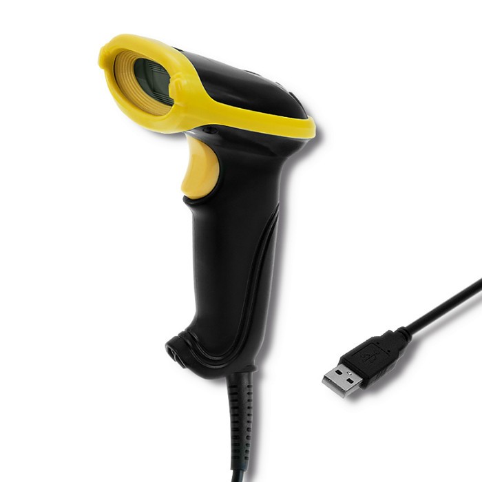 Laserski bralnik črtnih kod 1D/2D USB, črn