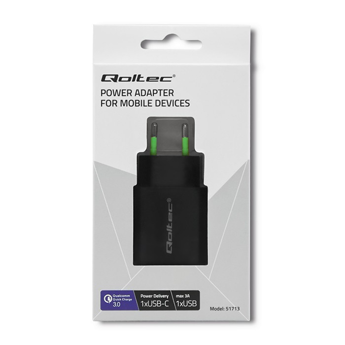 Napajalnik 18W Type-C PD QC 3.0 USB, črn 7