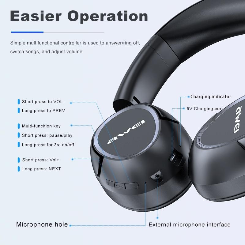 Bluetooth slušalke A770BL, črne 4