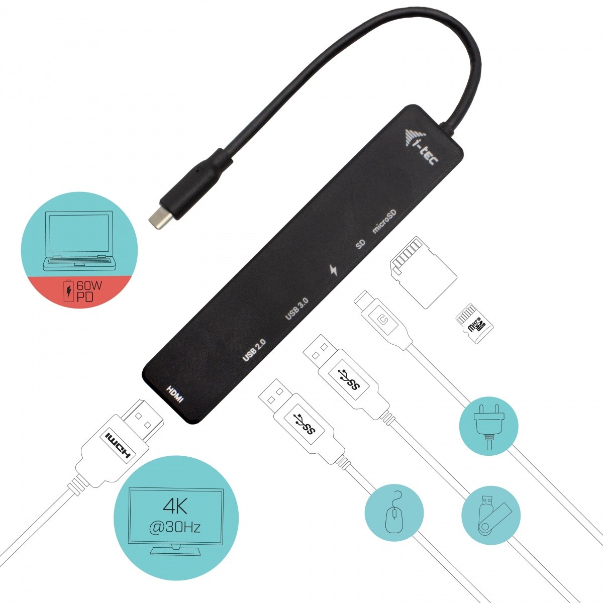 !i-tec USB-C Travel Easy Dock 4K HDMI + PD 60W 4