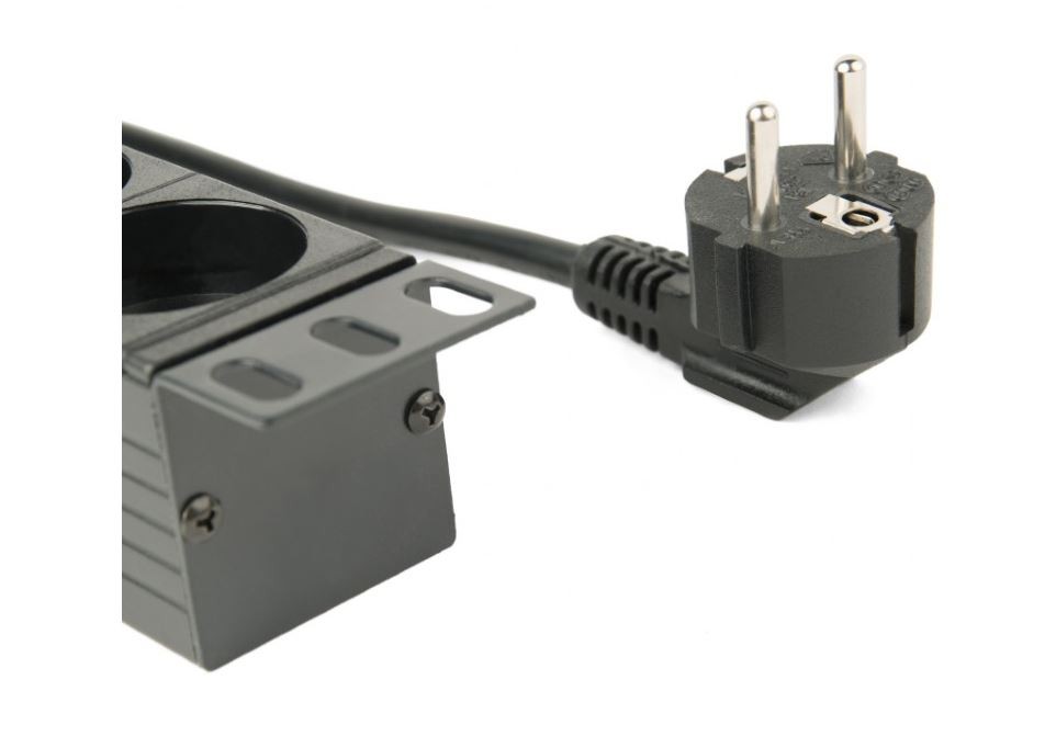 Rack podaljšek (PDU) 8x Schuko, 1U, 16A, 3m vtič 2