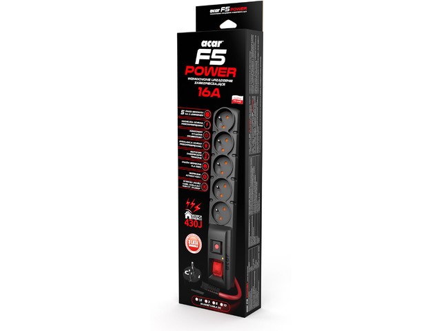 Podaljšek F5 Power 3m, 16A 3