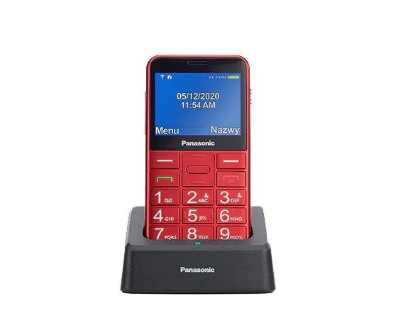 Mobilni telefon za starejše KX-TU155, rdeč