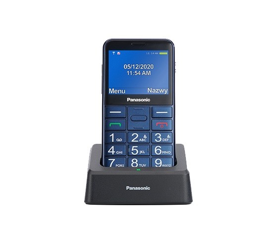 Panasonic KX-TU155 modri mobilni telefon za starejše