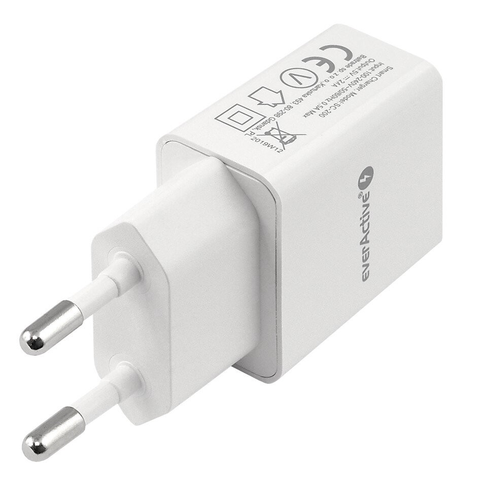 EverActive omrežni polnilnik USB 2,4A, 12W 3