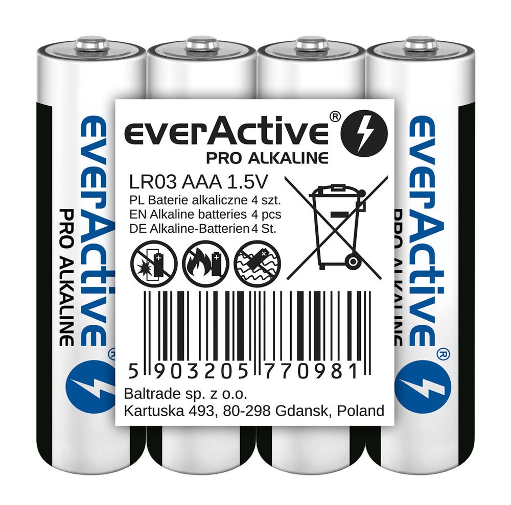 Baterije AAA LR03, 4 kosi v foliji