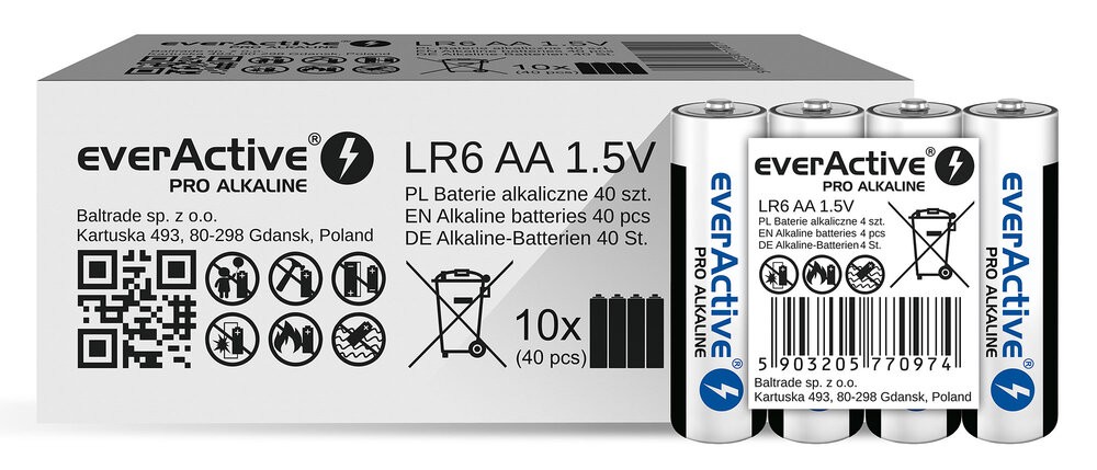 Bateriji AA (LR6) v foliji, 4 kosi 2