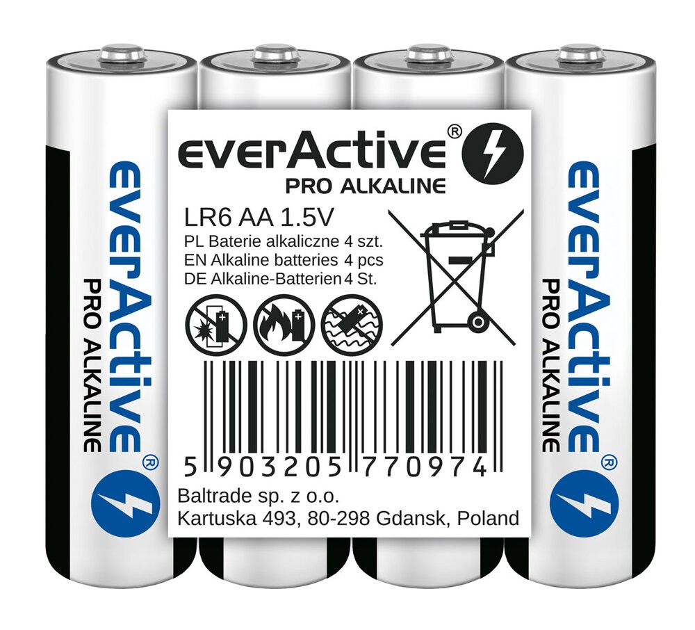 Bateriji AA (LR6) v foliji, 4 kosi