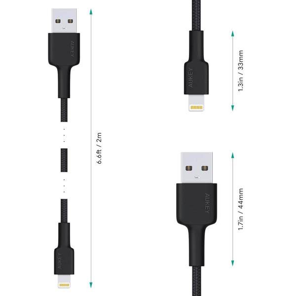 CB-AL05 USB-A v Lightning kabel, 2m, Apple MFi certificiran, črn 2