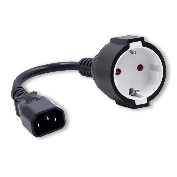 Adapter IEC C14 vtičnica na Schuko vtičnico, 0.15m 4