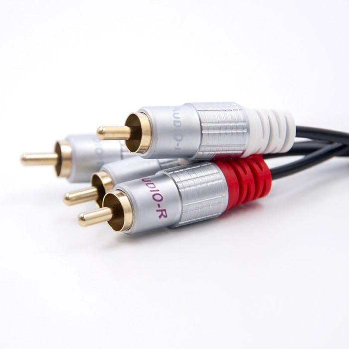 2x RCA (moški) na 2x RCA (moški) kabel, 3m, črn 4