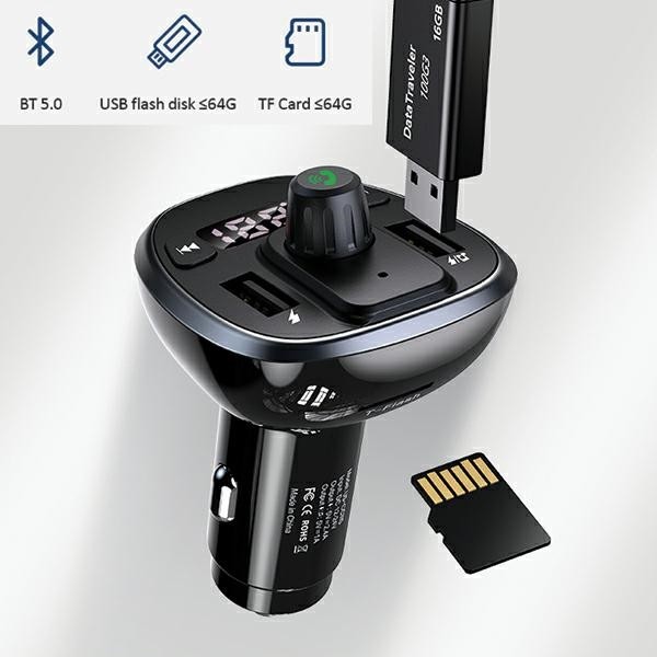 Komplet za prostoročno telefoniranje C21 s FM oddajnikom, MP3, Bluetooth, 2x USB 3.4A 3
