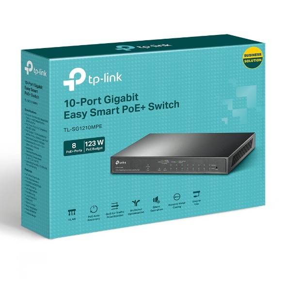 TP-LINK Smart Switch SG1210MPE, 8x GE PoE+, 1x GE, 1x SFP 4